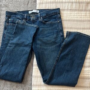 Signature by Levi Strauss Men's Straight Jeans in Deep Blue | 34x30